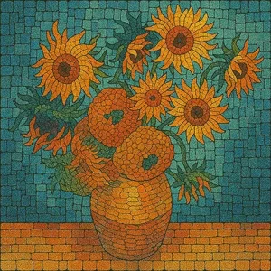 abstract art tile with dynamic swirling lines