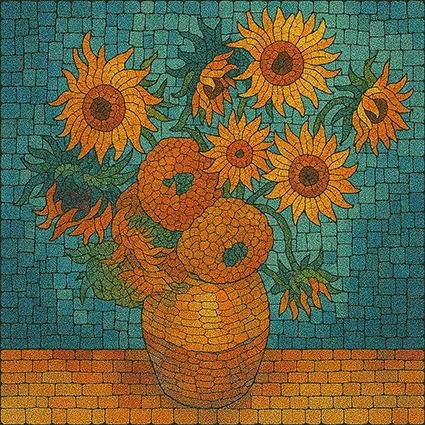 abstract art tile with dynamic swirling lines