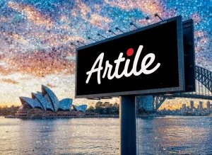 ArTile signature on a billboard near Sydney Harbour.