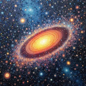 Cosmic tesserae nebula filled with polka dots