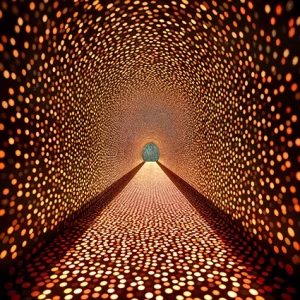 Mosaic portrait fractured with repeating dots