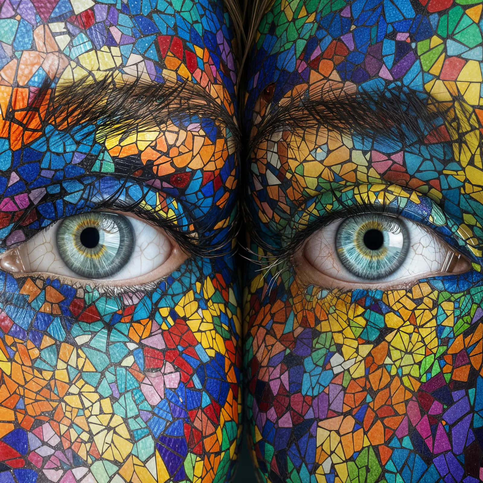 crystal eyes with lifelike veins