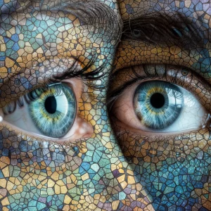 Mii eyes with strong glint of light