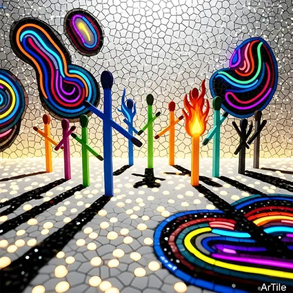 mai-mii cluster floral mosaic crowd