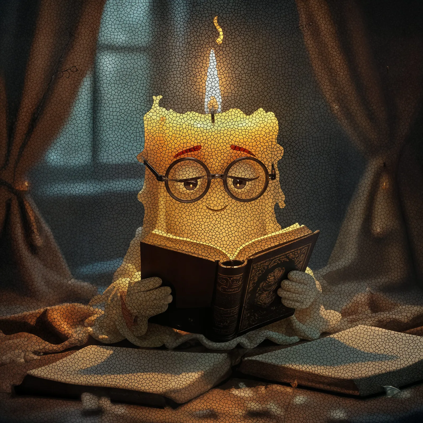 Candle having a good read befor sleep